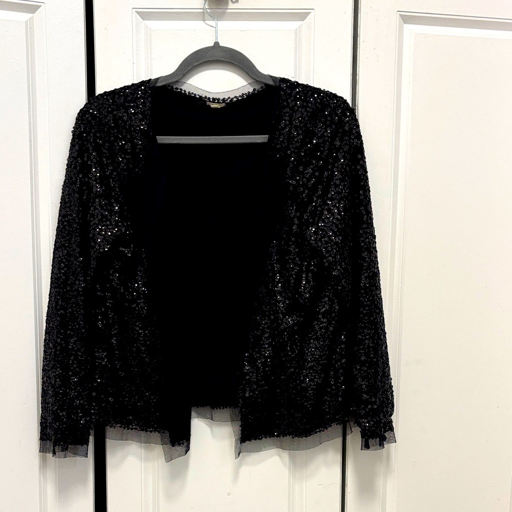 J. Crew Black Lace Trim Top